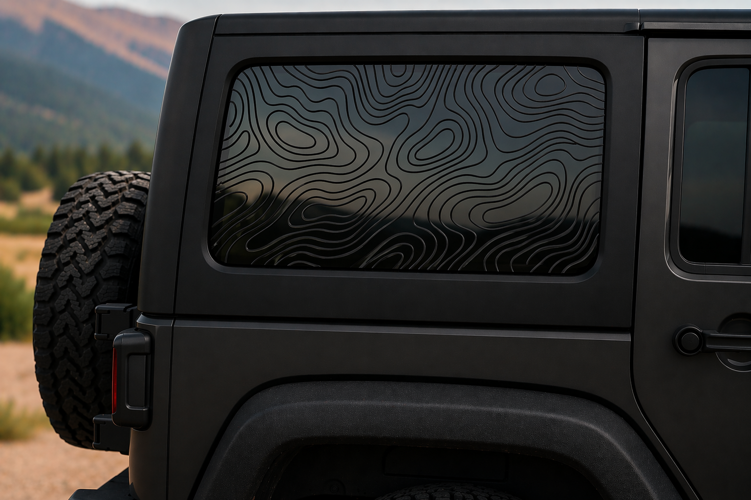 Topographical Jeep Wrangler Rear Window Decal Set (2007 - 2026)